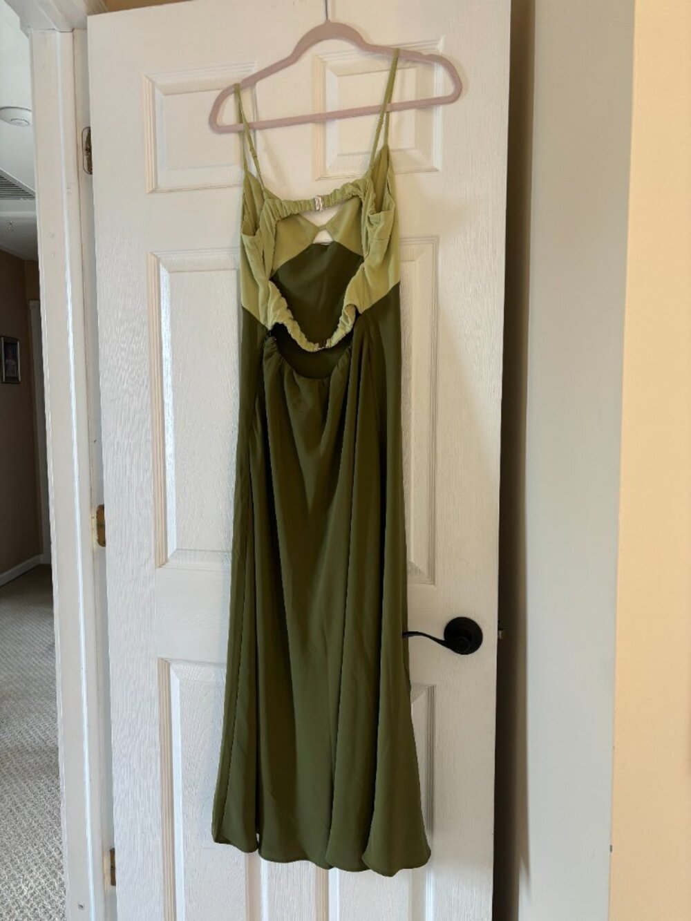 Abercrombie & Fitch Julia Slip Cutout Maxi Dress- moss green - Picture 2 of 2